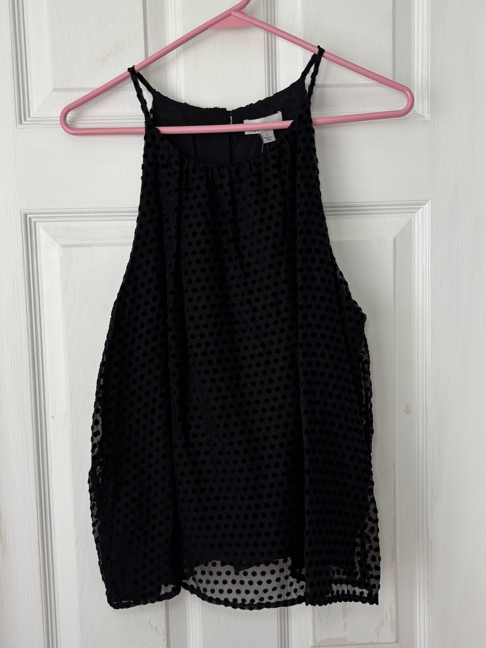 Flowy Polka Dot Evereve Mara Dot Tank Top in Black